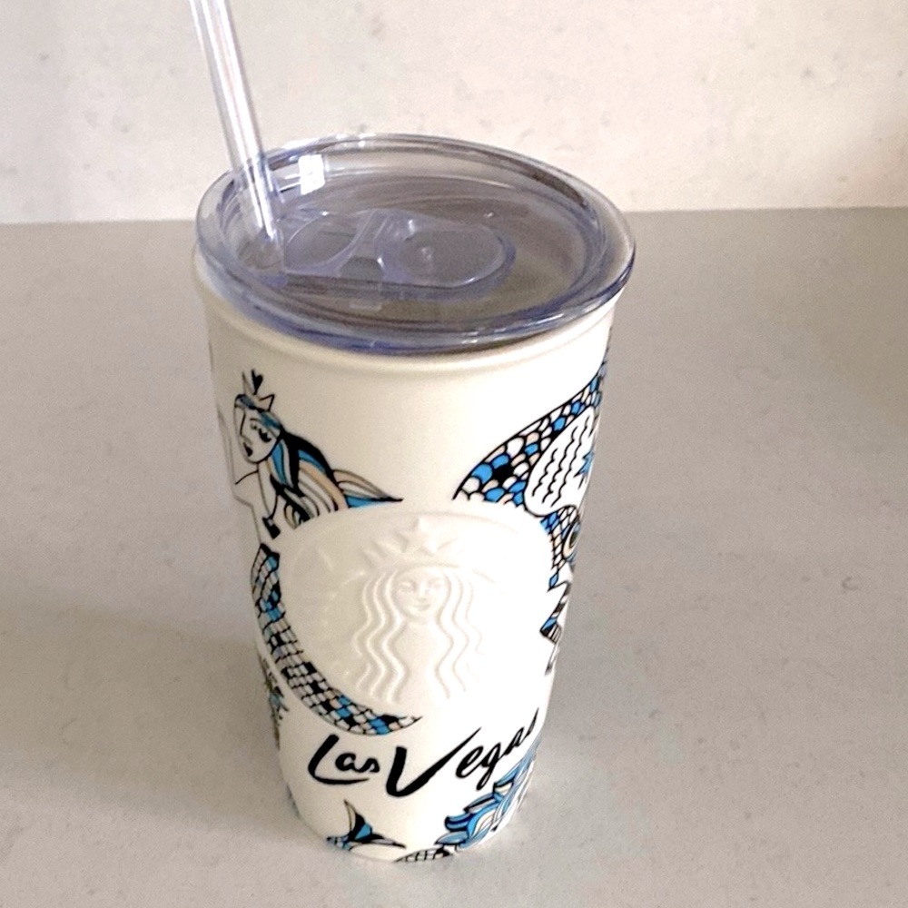 Las Vegas Starbucks Siren Mermaids Double Wall Ceramic Coffee Mug‎ Tumbler